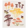 Field Mushrooms design on a compostable Swedish dishcloth, perfect for eco-friendly cleaning.