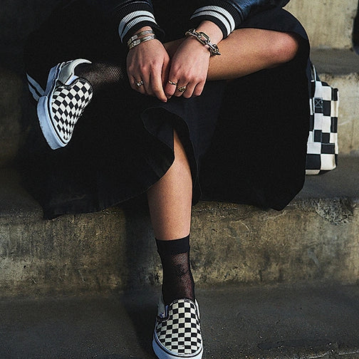 VANS Apparel & Accessories Vans Classic Slip On Black and White Checkerboard