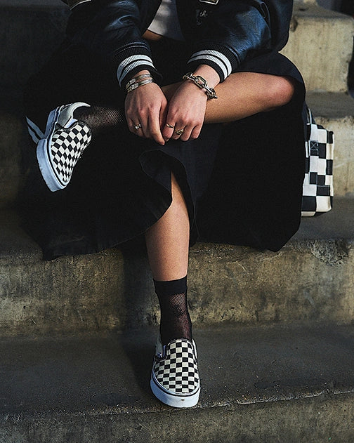 VANS Apparel & Accessories Vans Classic Slip On Black and White Checkerboard