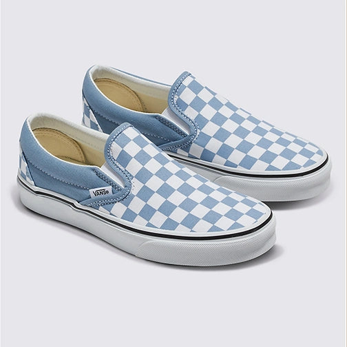 VANS Apparel & Accessories Vans Classic Slip On Blue and White Checkerboard
