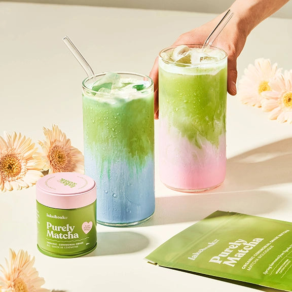 Lake_and_Oak_Ceremonial_Matcha_and_sachet_mixed_latte_drinks