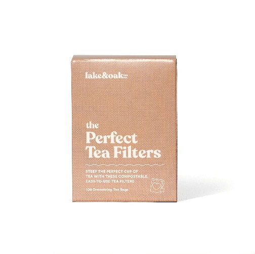 Box of lake & rook tea filters on a white background