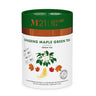 Maple Ginseng Luxury Green Tea canister featuring eco-friendly packaging and plant-based tea bags.