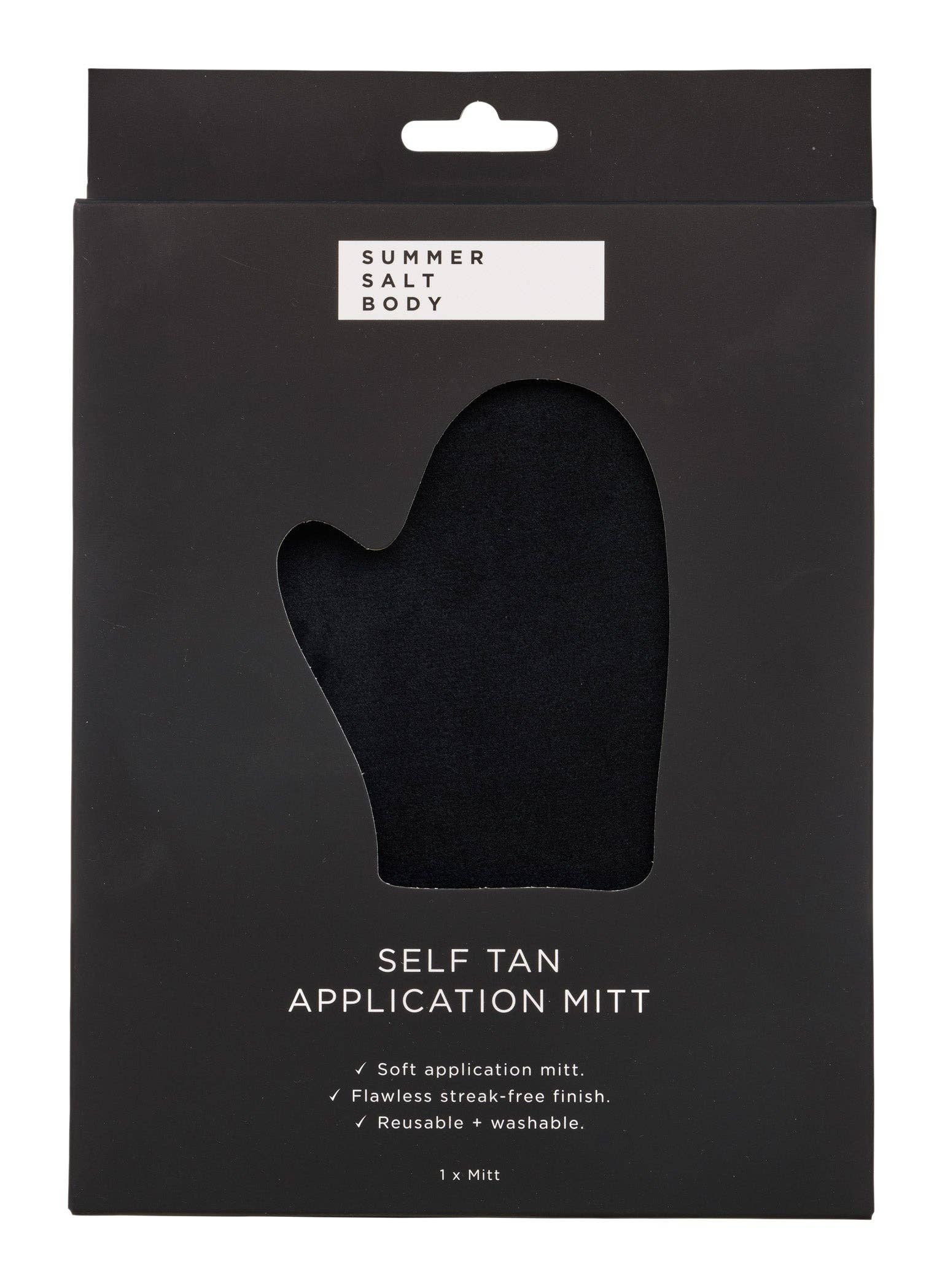 Effortlessly apply your self tan with Summer Salt Body double sided Self Tan Application Mitt in black