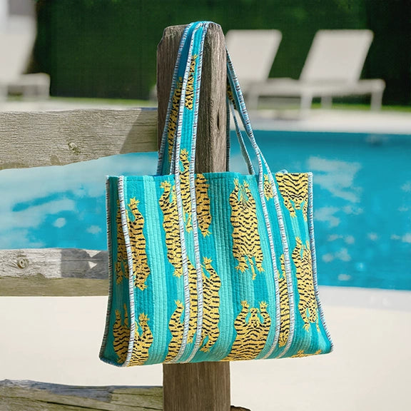 Turquoise_handmade_artisanal_tote_poolside