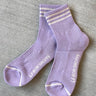 Classically ribbed, perfect height, breathable cotton blend yarn in soft iris purple
