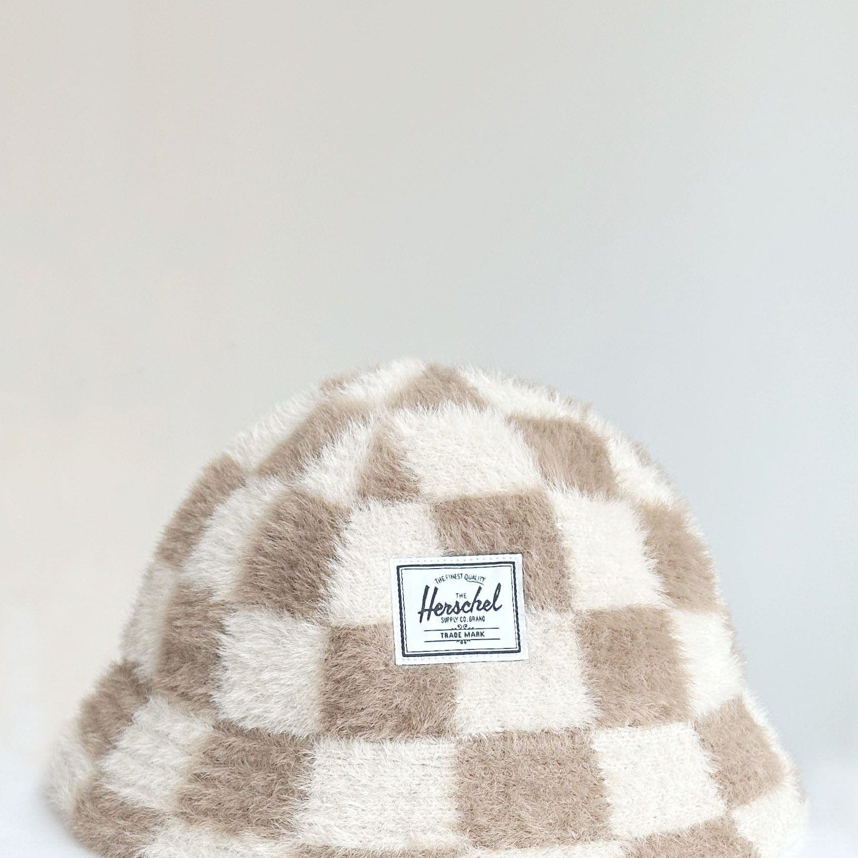 Herschel Supply Apparel & Accessories Faun/Whitecap Grey checker / L/XL Herschel Supply, Henderson Faux Mohair Bucket Hat