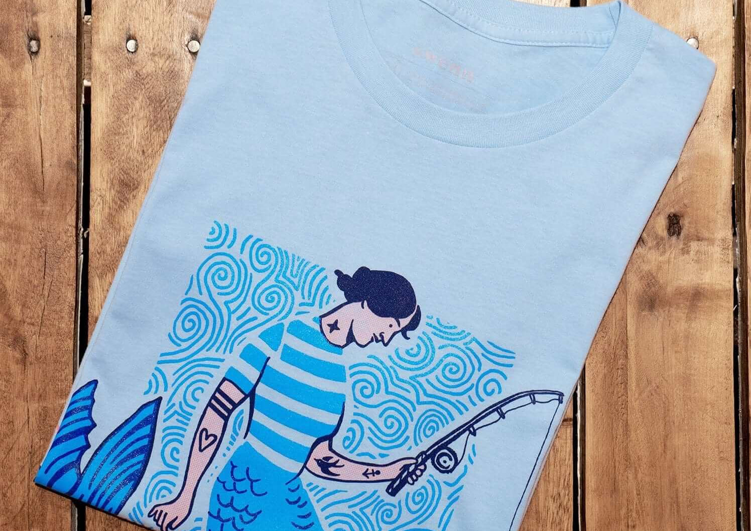 SWENN T-shirt SWENN, The Fishing Mermaid Unisex T-shirts