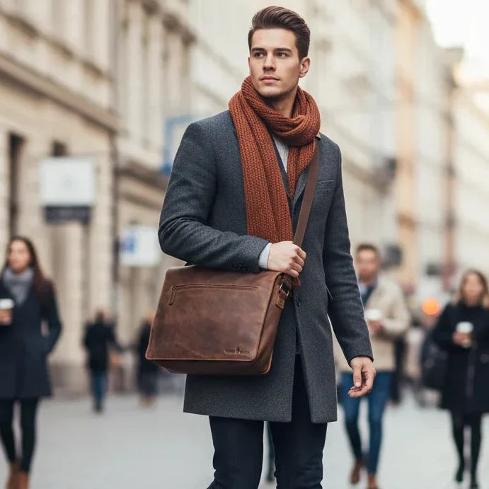 Boutique of Leathers Leather Laptop Bag – Premium Waxed Pull-Up Messenger Bag street