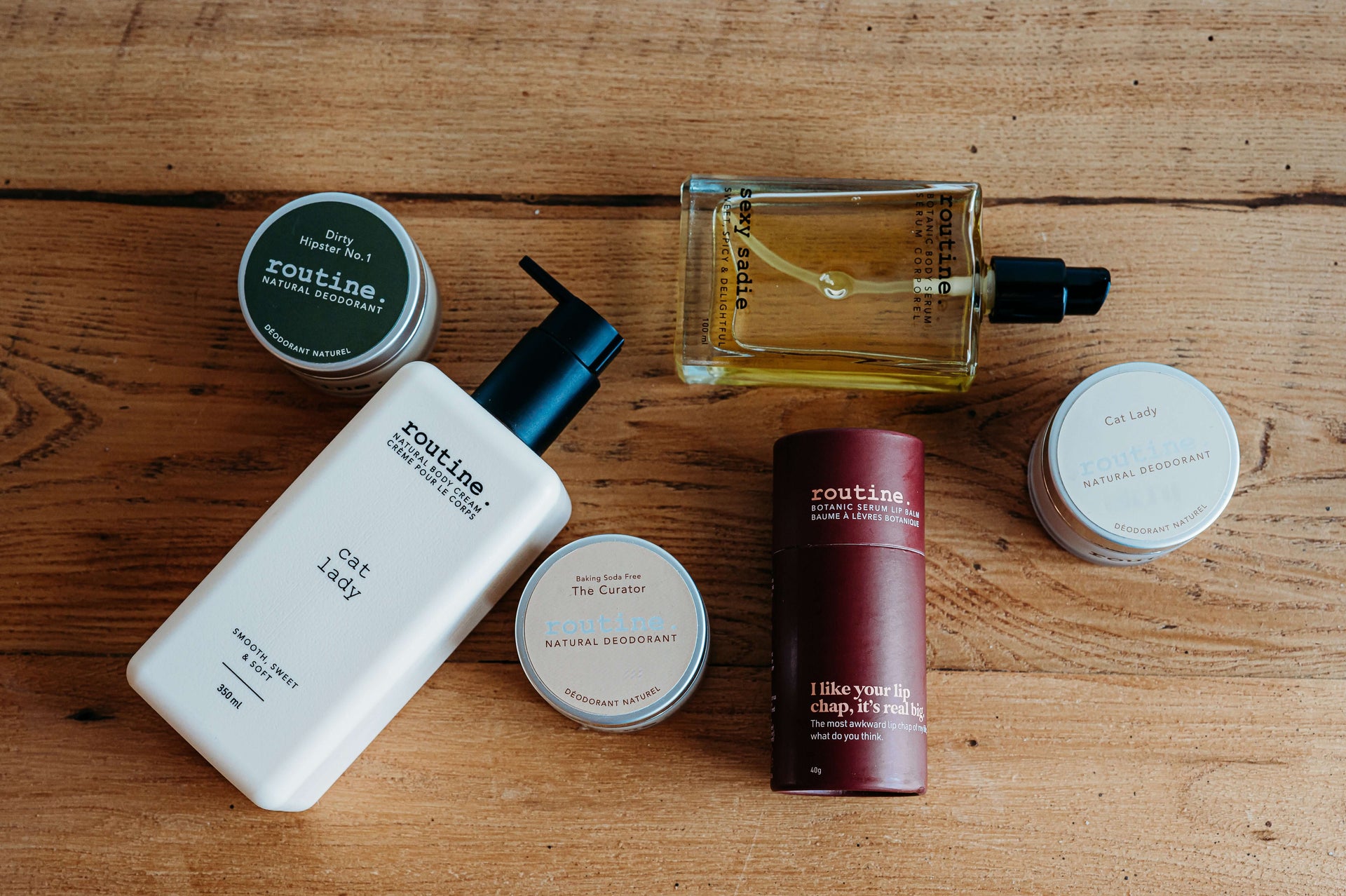M&N Apothecary carries Routine from Calgary, AB - deodorants and lip balm with natural ingredients.