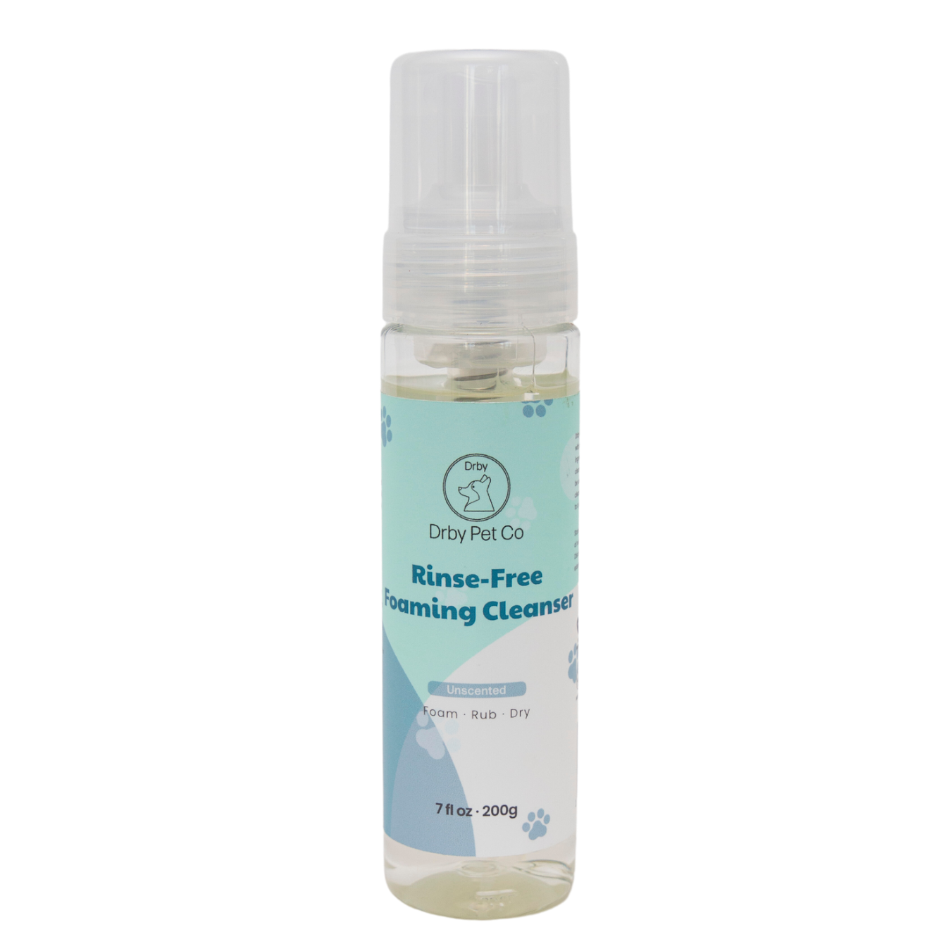 Drby Pet Co natrual rinse free foaming cleanser blue