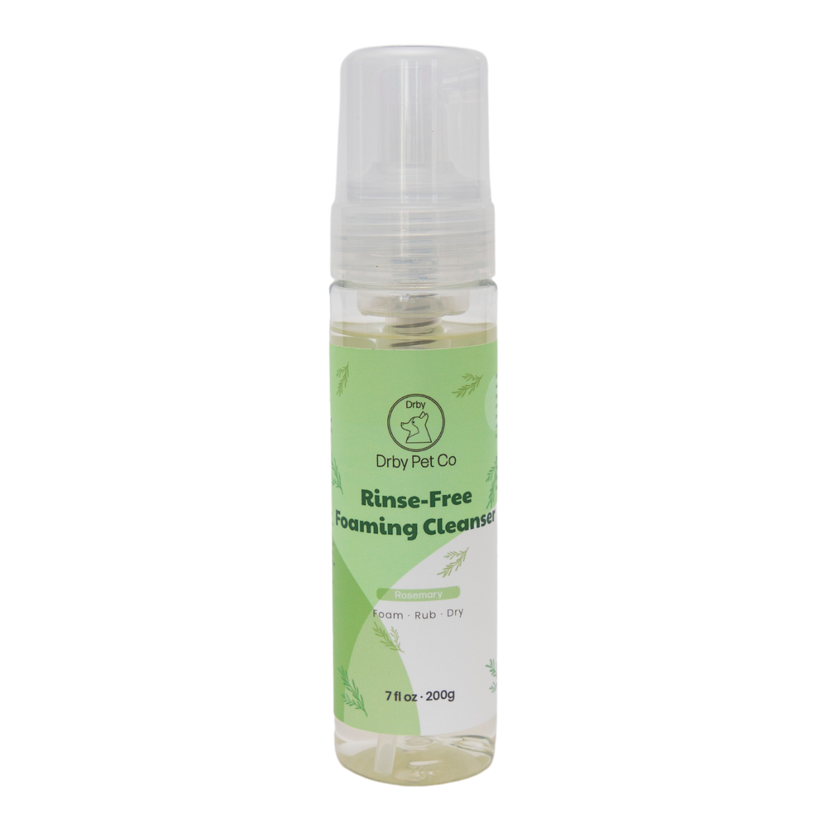 Drby Pet Co natrual rinse free foaming cleanser green