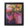 Framed Abstract Tree Canvas – Colourful Matte Wall Art | Art by Nancy Overbury