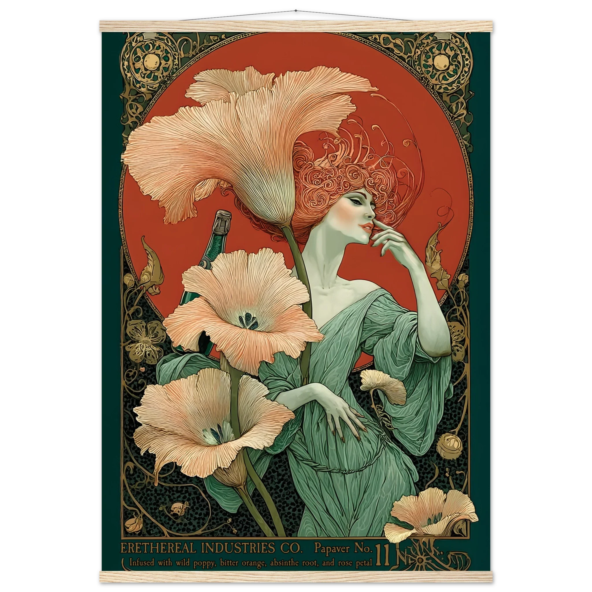 Decorative book cover with a woman and flowers, featuring intricate designs and a warm color palette.
