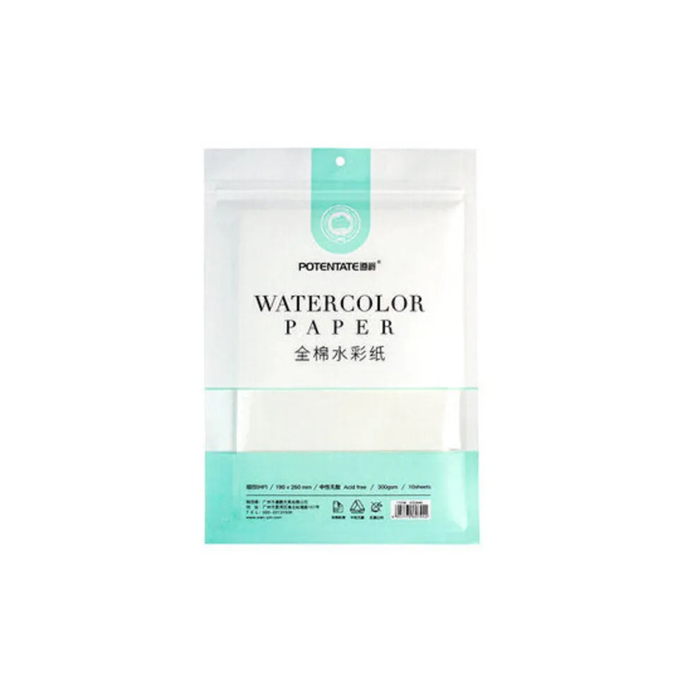 Pack of watercolor paper with a visible brand logo on a white background