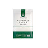 Packaging of watercolor paper with green and white design on a white background