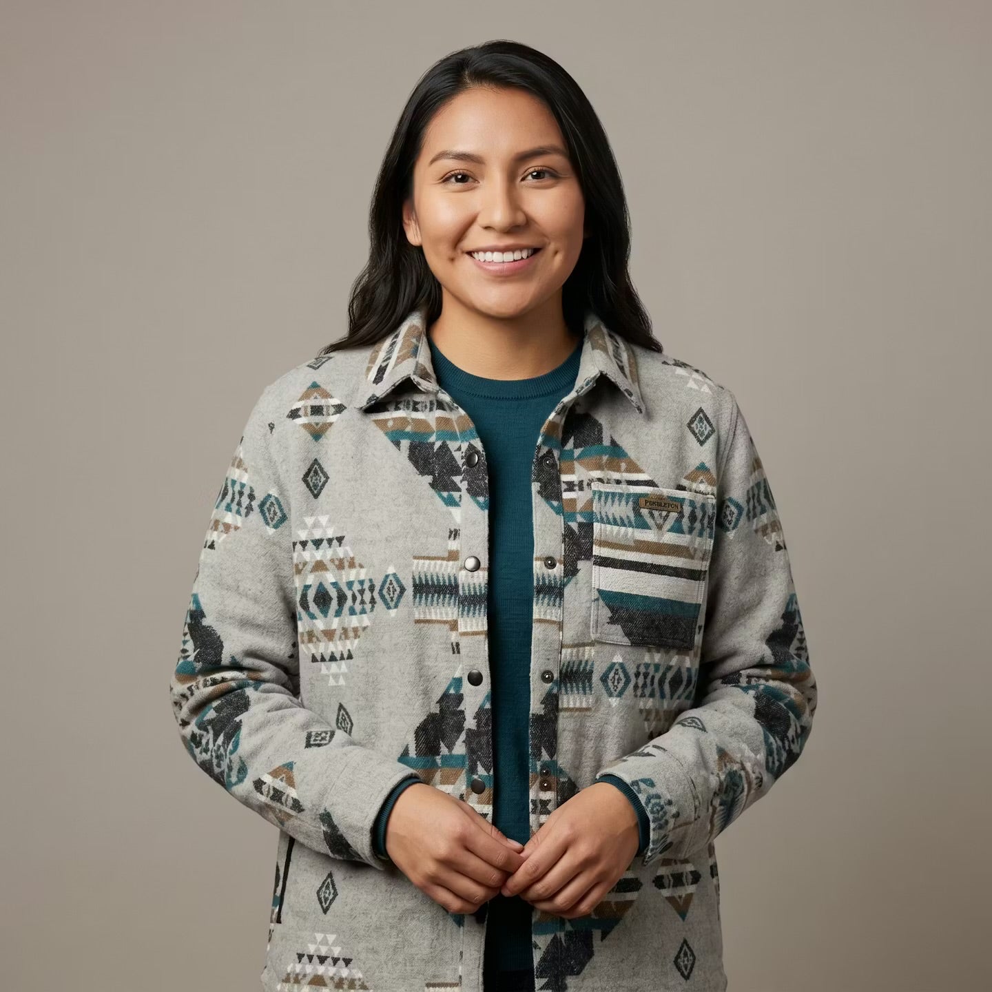 Old Tribes Grey Grand Canyon Jacket – Unisex Wool Blend – Grey, woman