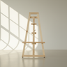 Wooden easel against a light background