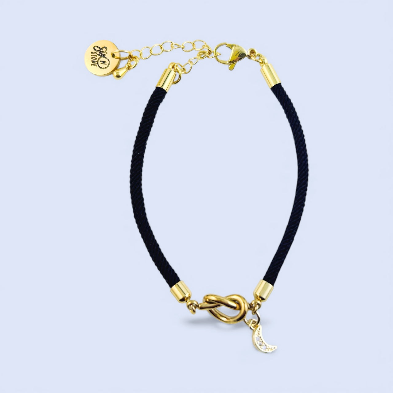 Knot & Moon Cord Bracelet by Six N Stone