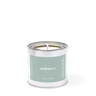 Candle in a tin labeled 'cashmere' on a white background