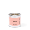 Candle in a can labeled 'cereal' on a white background