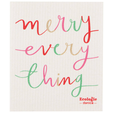 Merry Everything Christmas Swedish Dishcloth