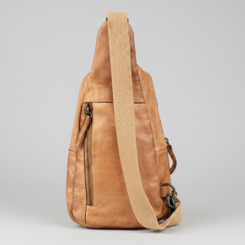 MET Off-The-Shoulder Leather Sling Chest Bag | Boutique of Leathers butternut back