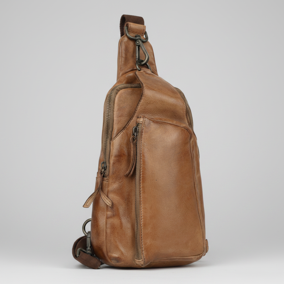 MET Off-The-Shoulder Leather Sling Chest Bag | Boutique of Leathers pine
