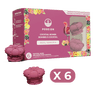Box of Poseidn cocktail bombs with pink molds and colorful packaging on a black background