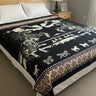Old Tribes Horse Spirits Alpaca Blanket – Black – Queen Size Southwestern Blanket