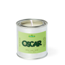 Candle in a can labeled 'Oscar' with Sesame Street branding on a white background
