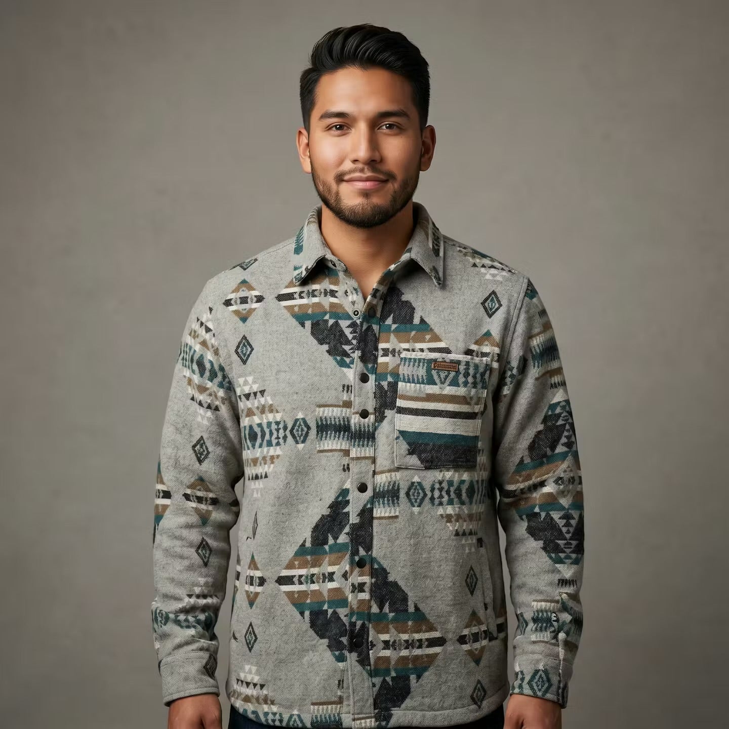 Old Tribes Grey Grand Canyon Jacket – Unisex Wool Blend – Grey, man