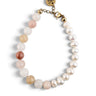Peaches and Cream Peach aventurine and Freshwater pearl bracelet from Six N Stone with gold coloured clasp