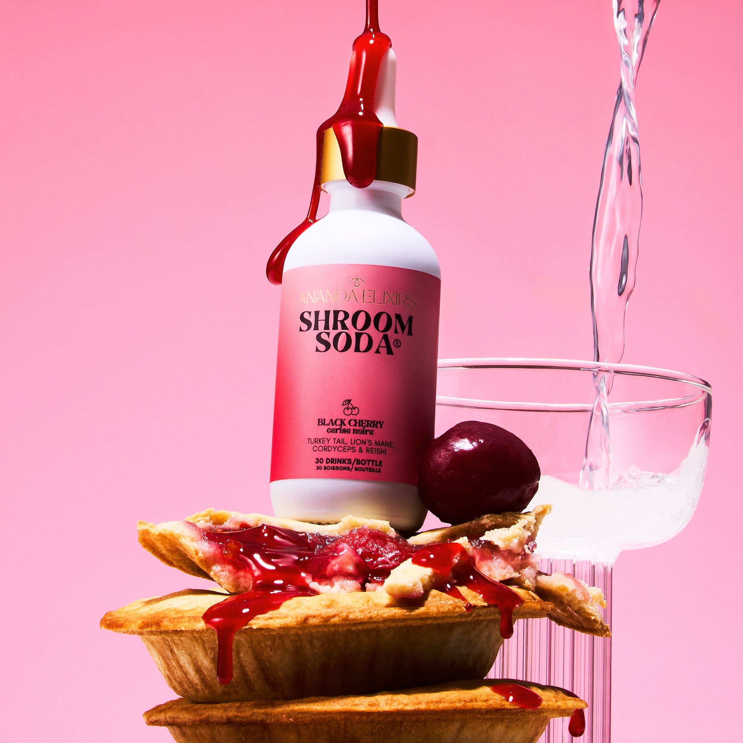 Ananda Elixirs Shroom Soda® – Sugar-free soda drops lifestyle flat lay