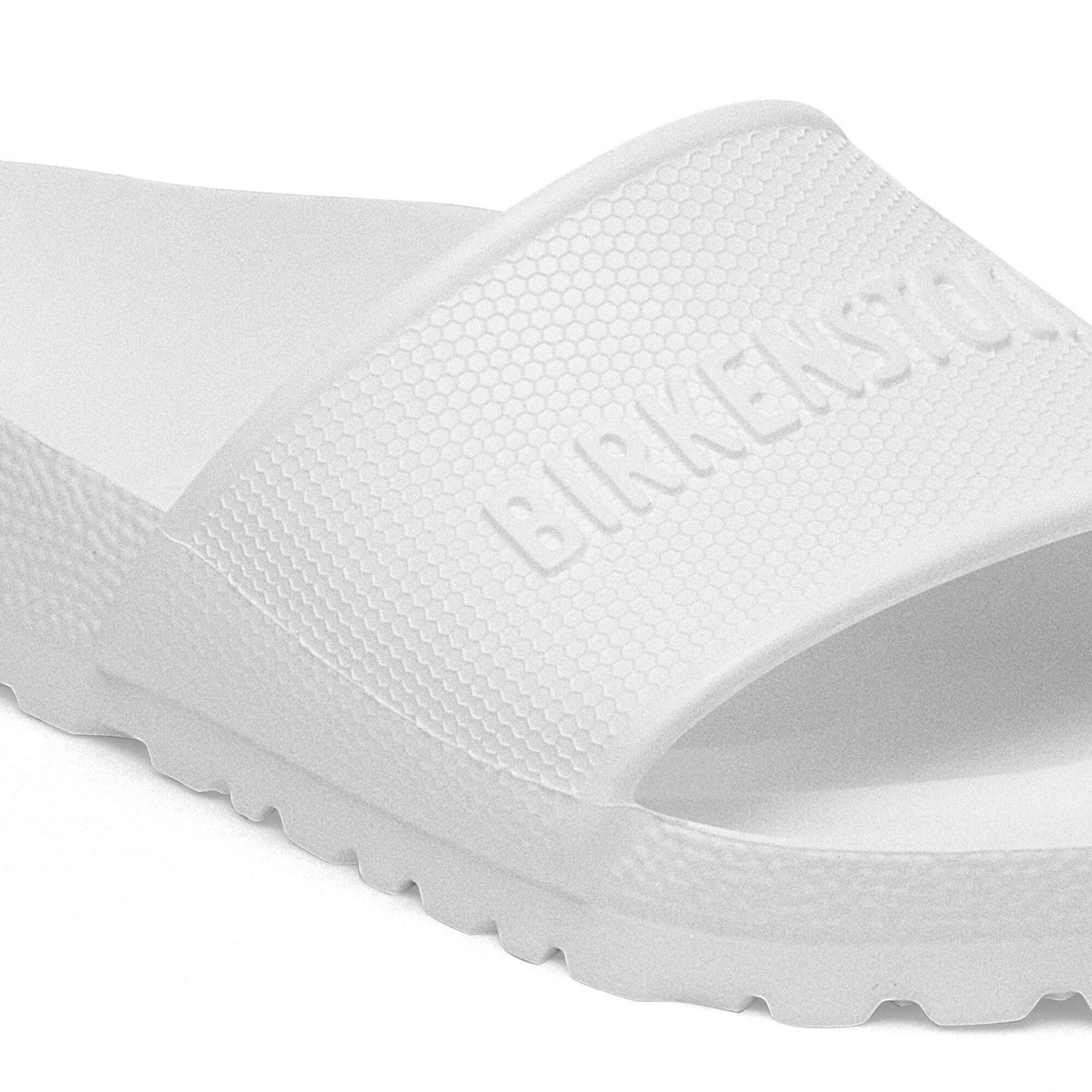 Birkenstock Barbados Essentials EVA slide in white, lightweight and water-friendly design with contoured footbed.
