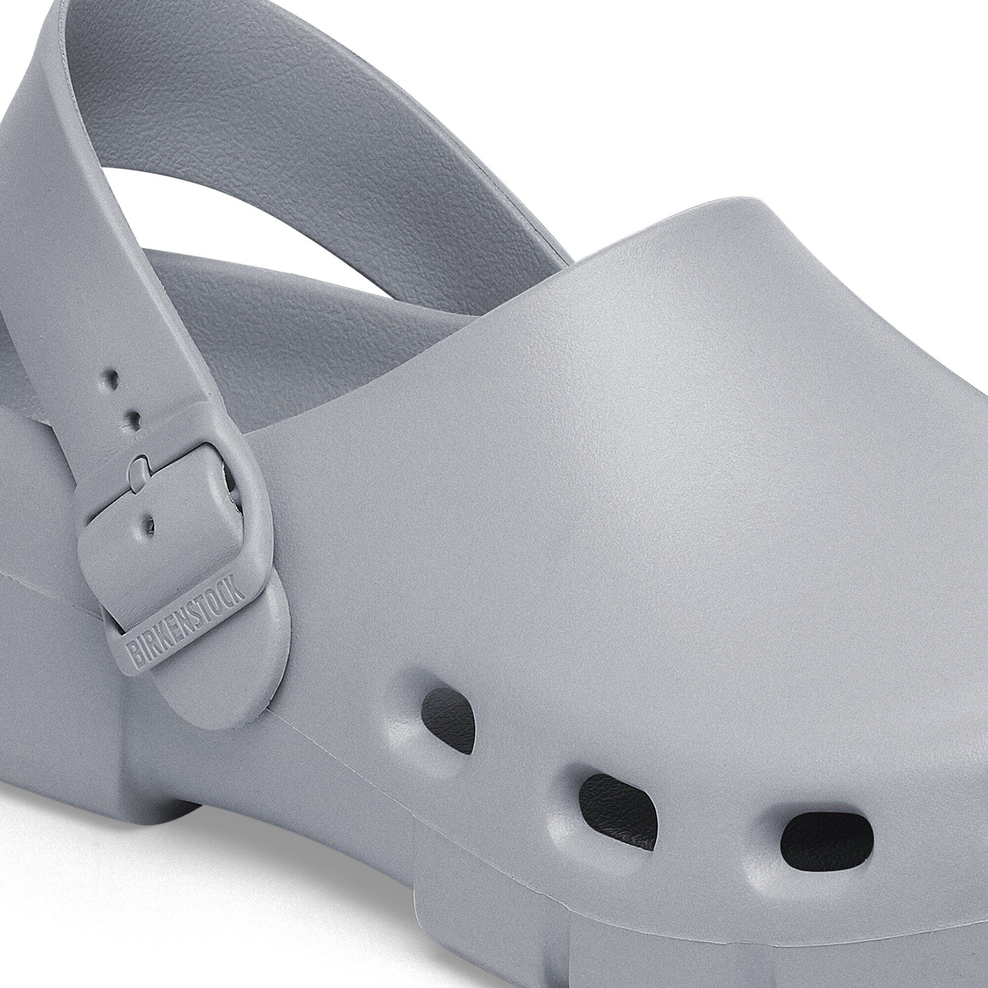 Birkenstock Birki Flow EVA clog in stone coin color with adjustable backstrap and molded design.