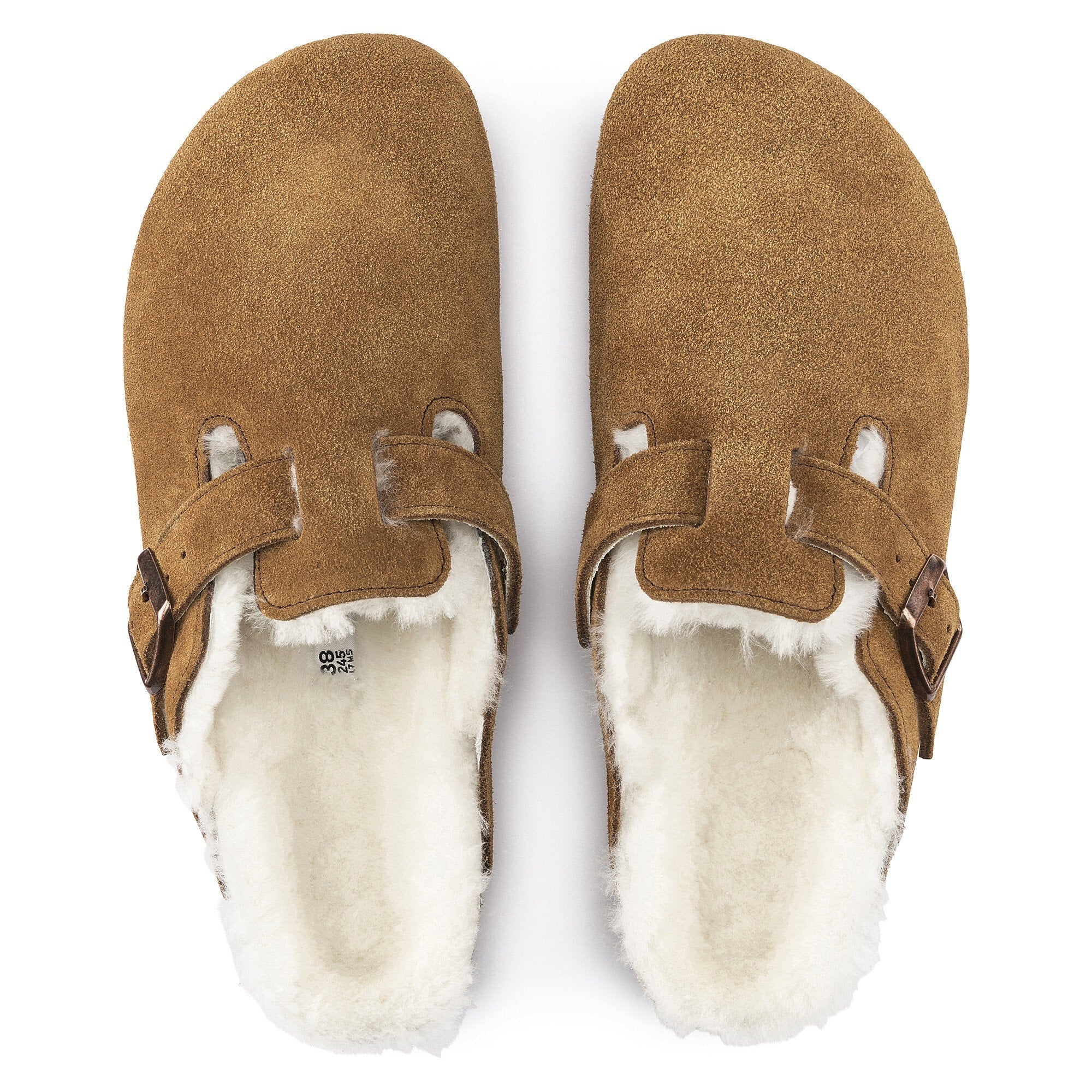 Birkenstock shoes Birkenstock Boston Shearling Suede Leather Mink top view