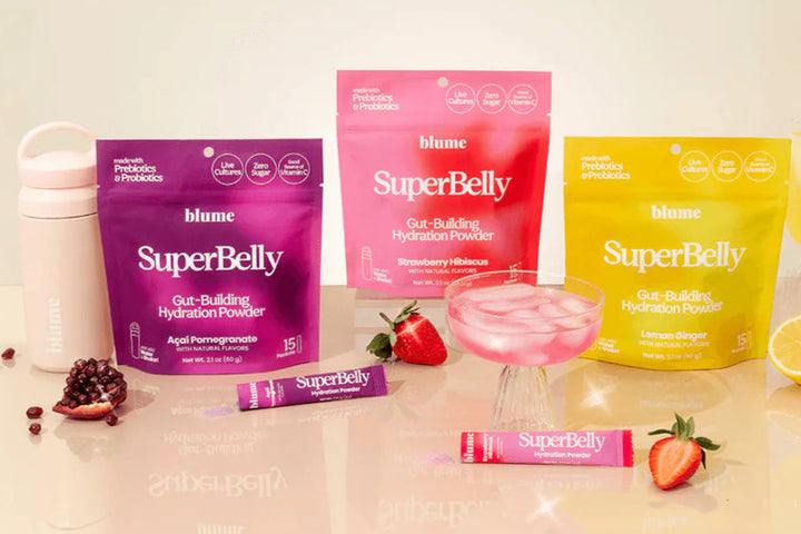 Blume Superbelly Gut building powder in three flavors