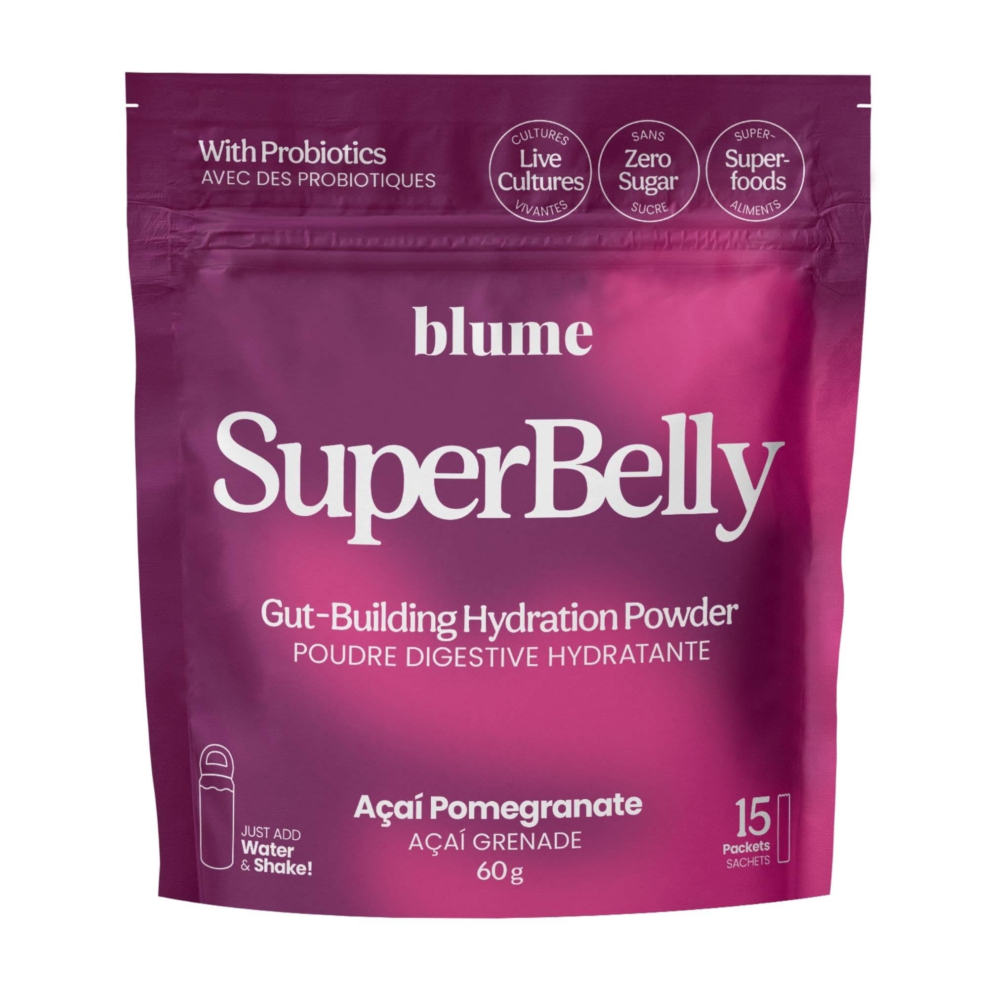 Blume Superbelly Acai Pomegranate Gut Healthy drink powder ingredients