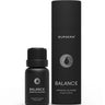 Black essential oil bottle and packaging with 'Bursera' branding on a white background