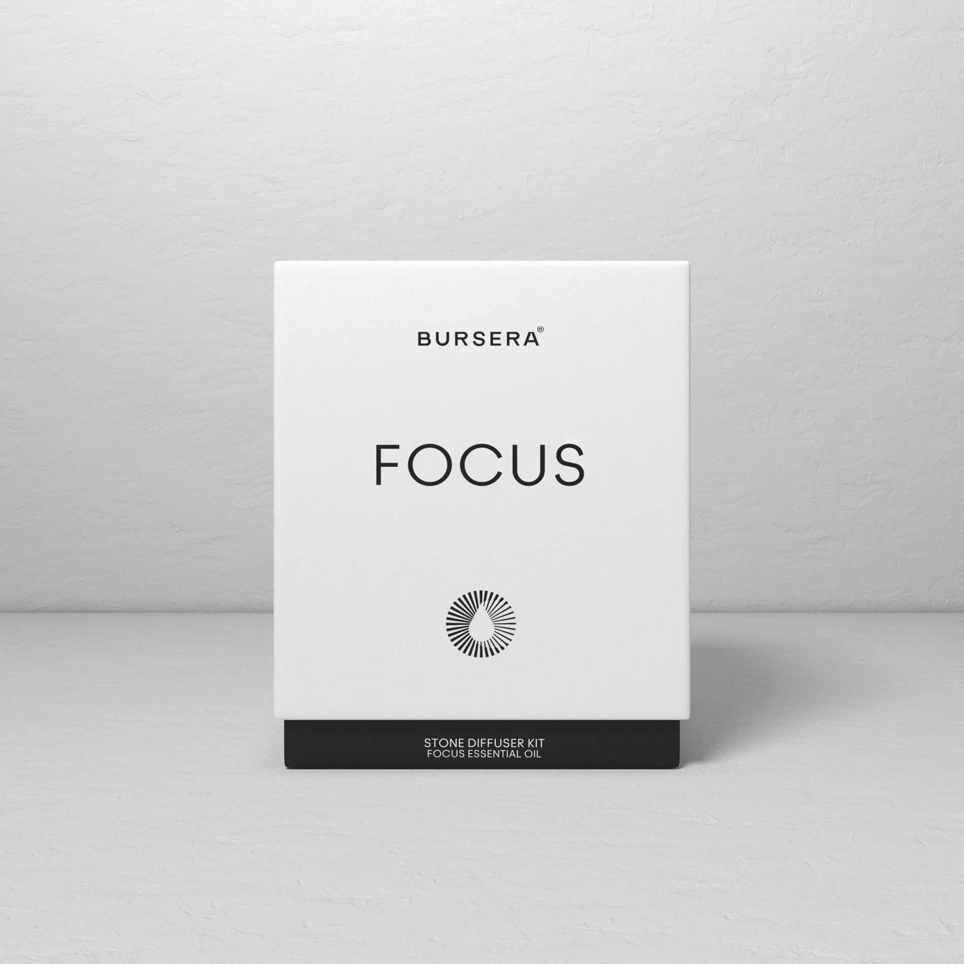 White box with 'Bursera Focus' branding on a gray background