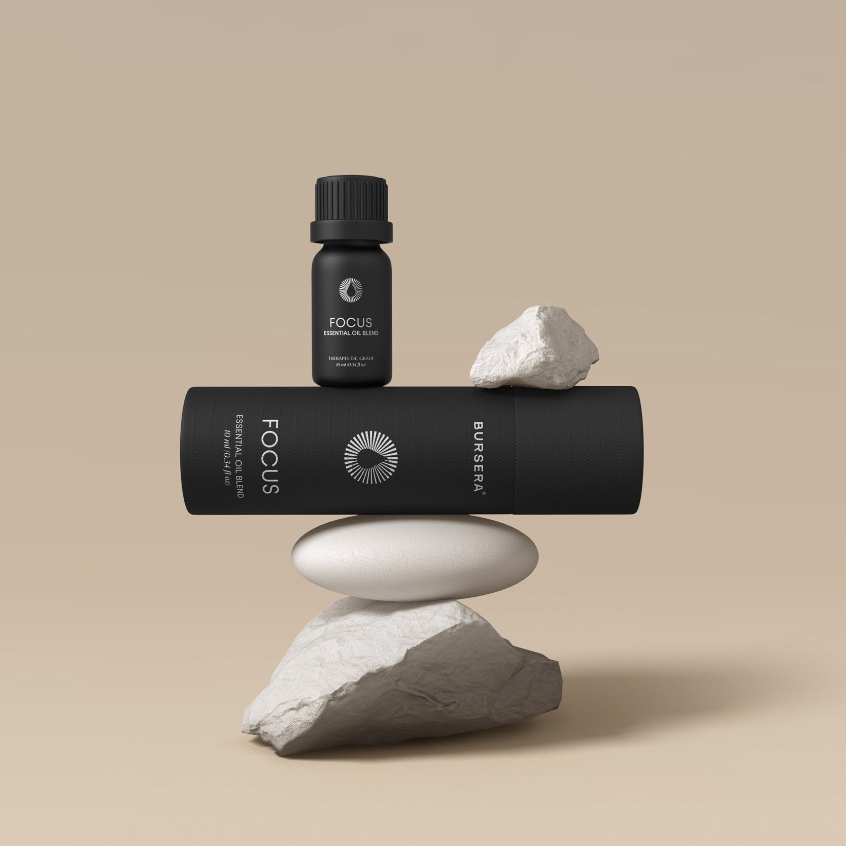 Bureex Focus product on a beige background with rocks