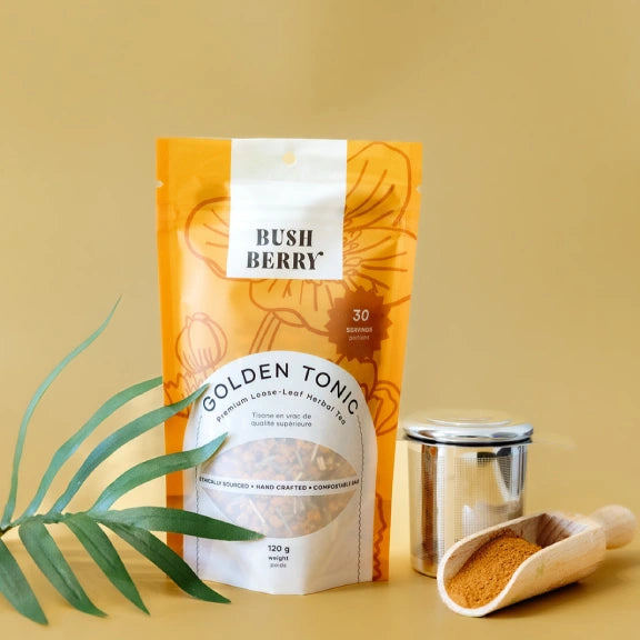 Bush Berry Organic Golden Tonic loose leaf tea Turmeric ginger cinnamon herbal tea
