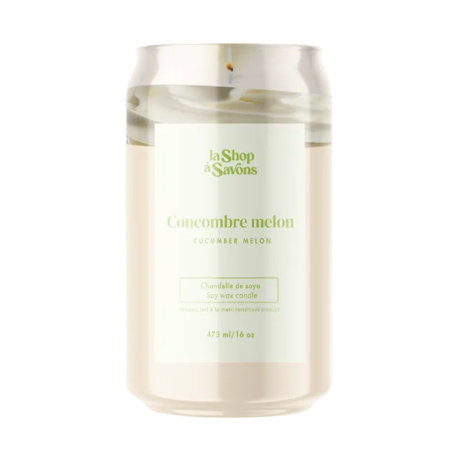 Candle with a label on a white background