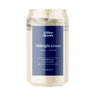 Candle with a blue label featuring 'la Shop de Savons' on a white background