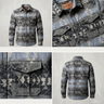 Old Tribes Grey & Blue Grand Canyon Jacket – Unisex Wool Blend – Front View