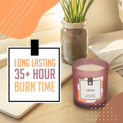 Citea chai tea inspired soy candle orange cinnamon and clove scent 35 hours