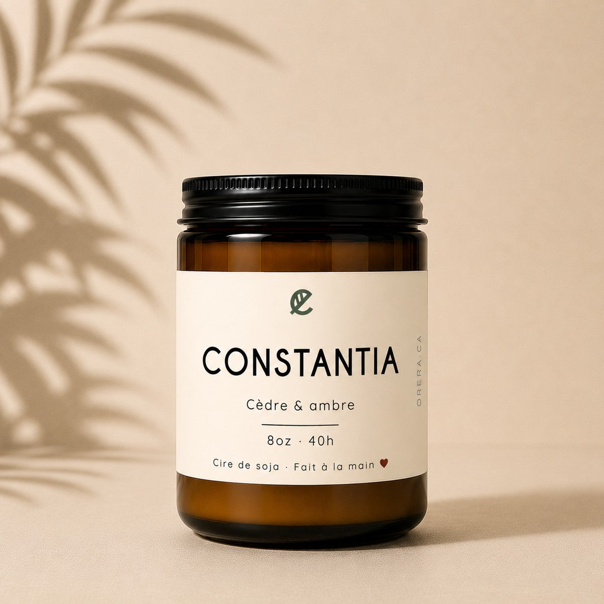 8oz 40 hour Soy Candle CONSTANTIA – Cedar & Amber | La Sultana Savonnerie