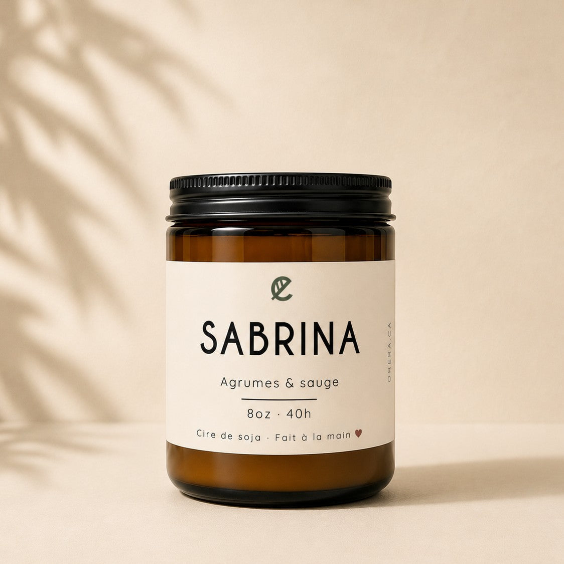 8oz soy candle SABRINA – Agrumes et Sauge | La Sultana Savonnerie