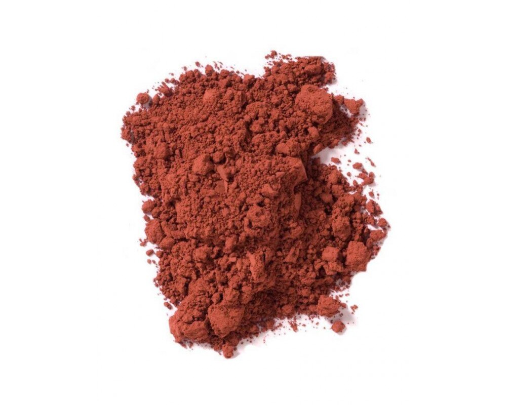 Red powder on a white background